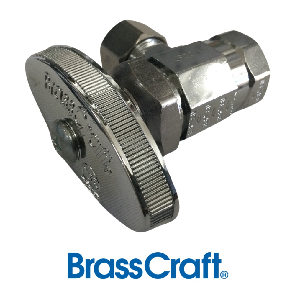 LLAVE DE ANGULO SENCILLA 3/8 PULGADAS X 3/8 PULGADAS CROMADA OR15C BRASSCRAFT