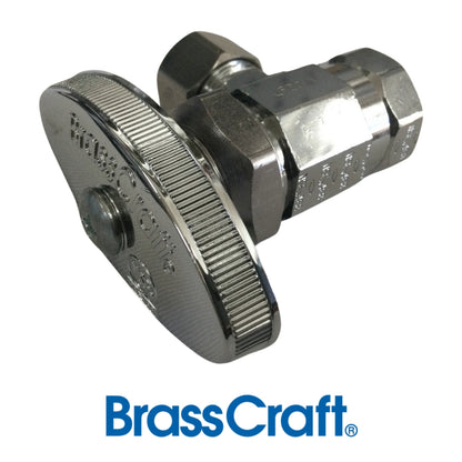 LLAVE DE ANGULO SENCILLA 3/8 PULGADAS X 3/8 PULGADAS CROMADA OR15C BRASSCRAFT
