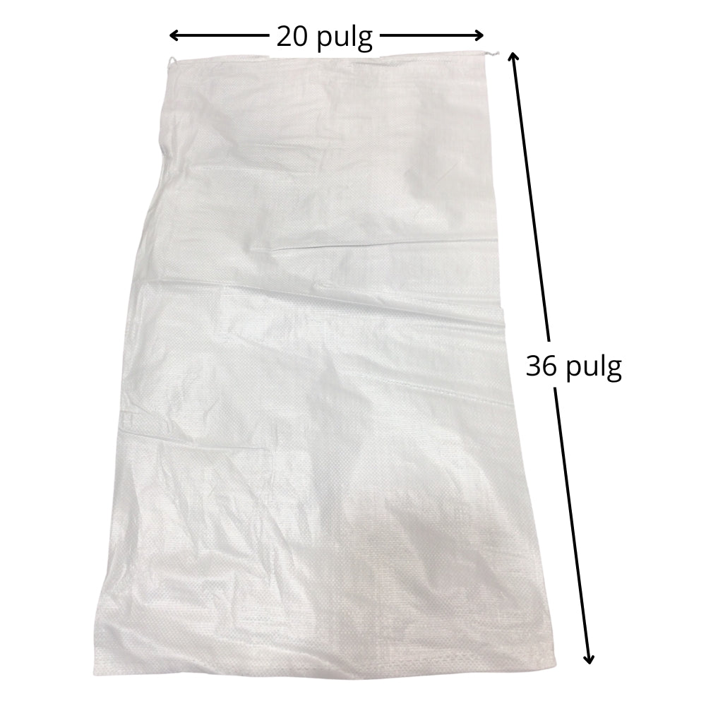 SACO PARA CALICHE SIN IMPRESION 20 X 36 PULGADAS