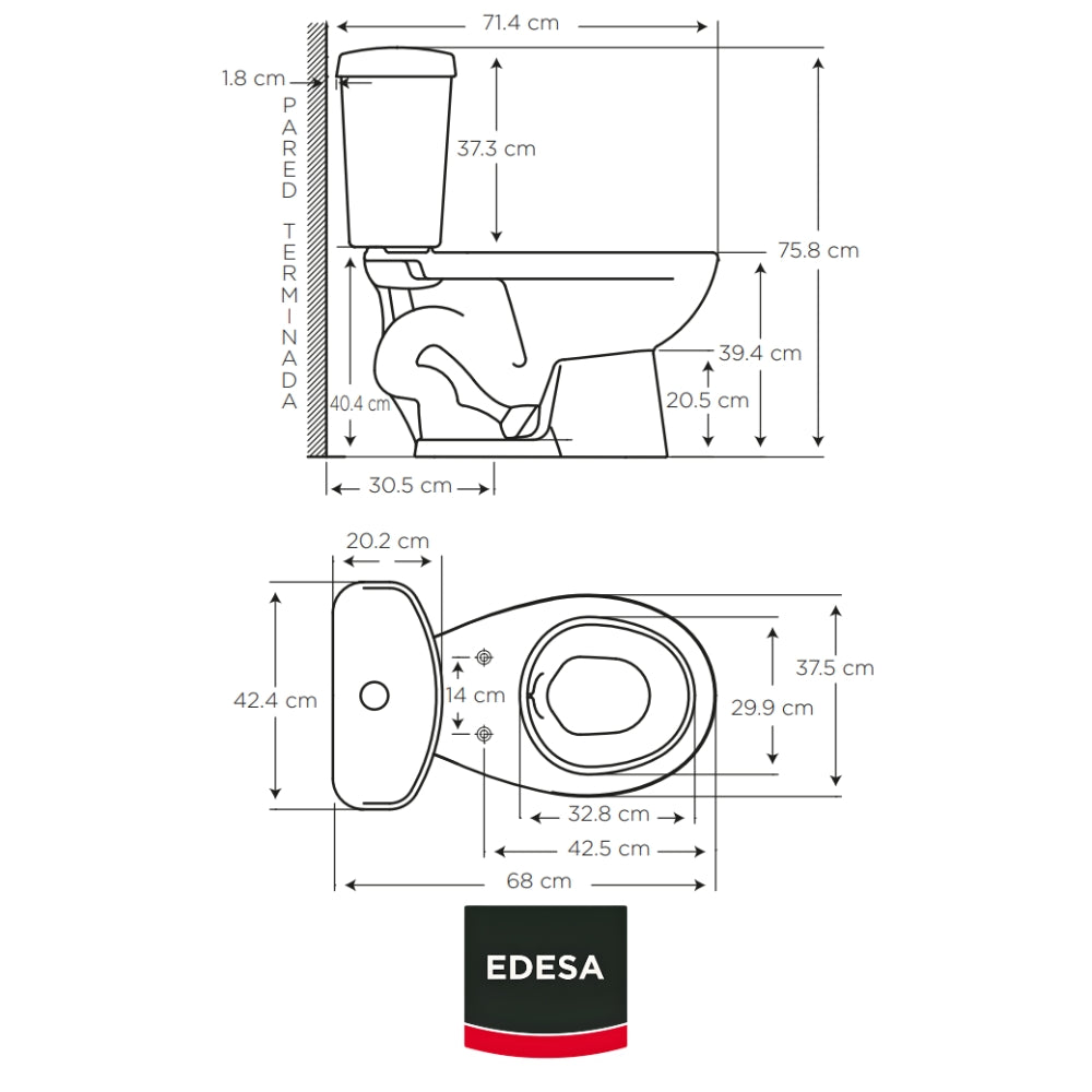 INODORO DOS PIEZAS REDONDO COLOR ROSADO EVOLUTION EDESA