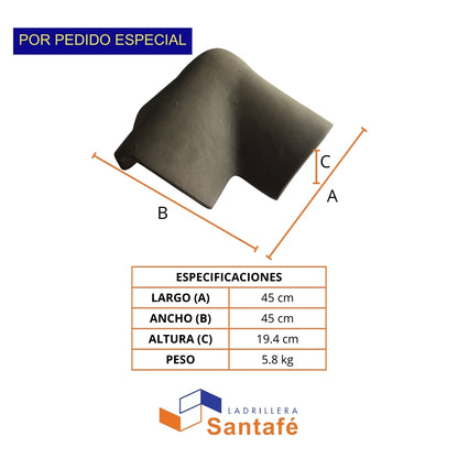 ANGULAR CUATRO AGUAS ENGOBADO COCOA SANTAFE 00000037