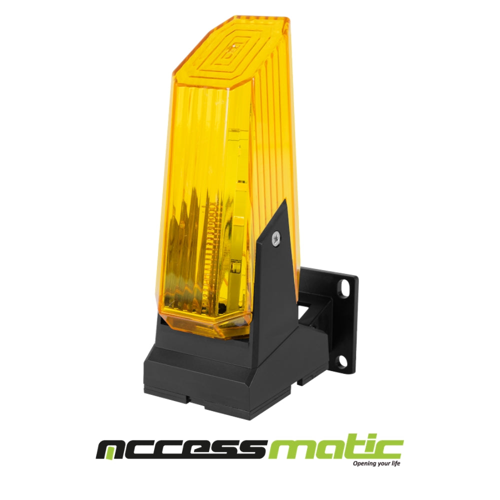 LÁMPARA DESTELLANTE 12-240V AC/DC. NARANJA CON LUZ BLANCA