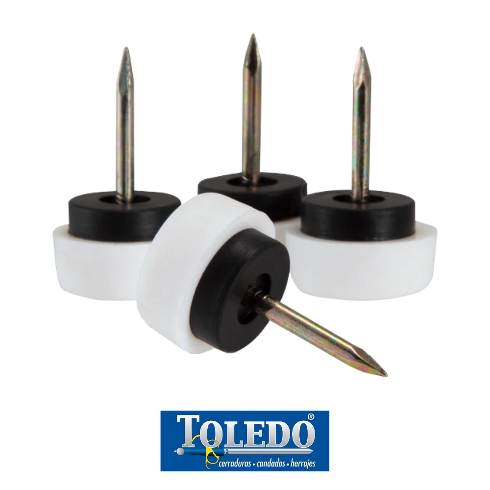 DESLIZADOR VINYL TIPO TACHUELA BLANCO 3/4"