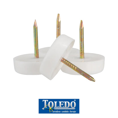 DESLIZADOR PLÁSTICO TIPO TACHUELA BLANCO 5/8"