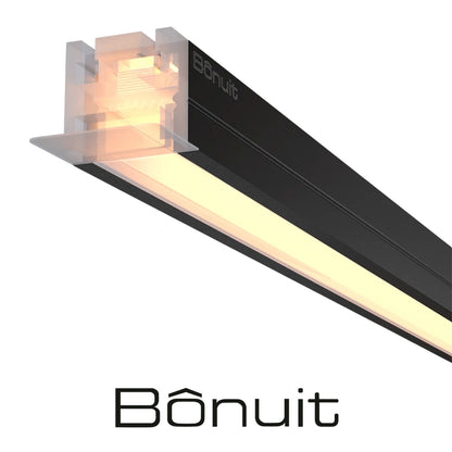 PERFIL DE ALUM CON LUZ CALIDA X 3M NEGRO