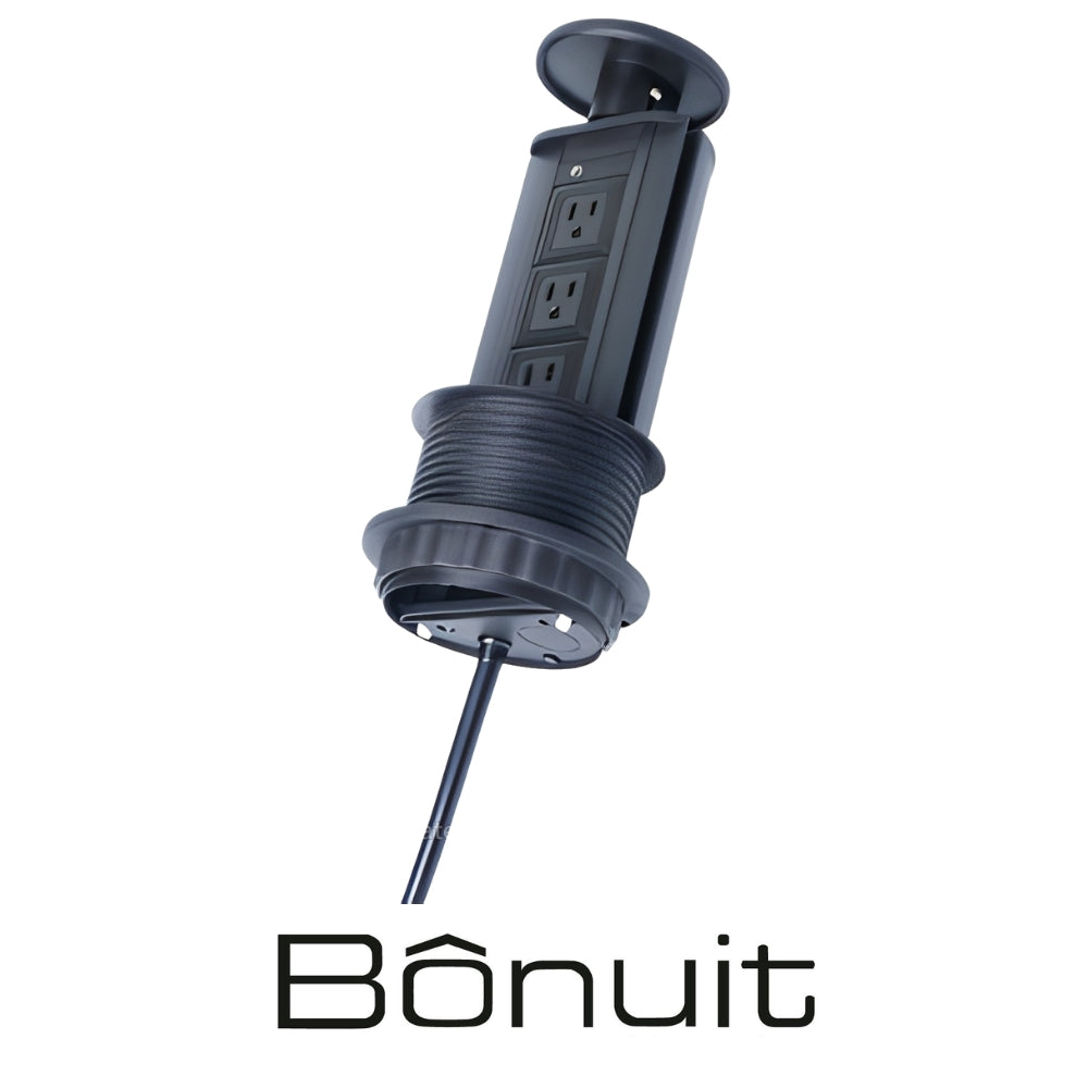 ENCHUFE 519 NEGRO ELEVABLE 3 TOMAS