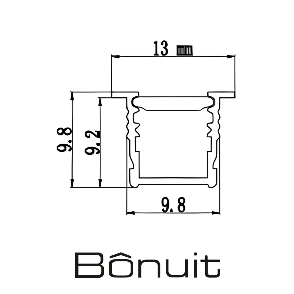 PERFIL DE ALUMINIO CON LUZ LED NEUTRA X 3 ANODIZADO