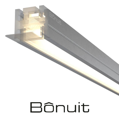 PERFIL DE ALUMINIO CON LUZ LED NEUTRA X 3 ANODIZADO
