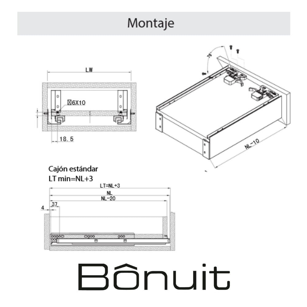 SLIM BOX ALTO BLANCO H:148MM L:450MM