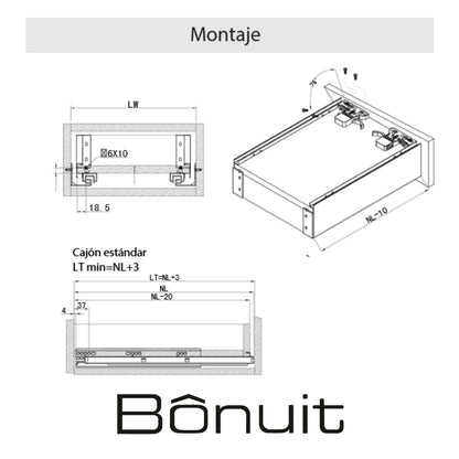 SLIM BOX BAJO GRIS ANTR H:63MM L:450MM