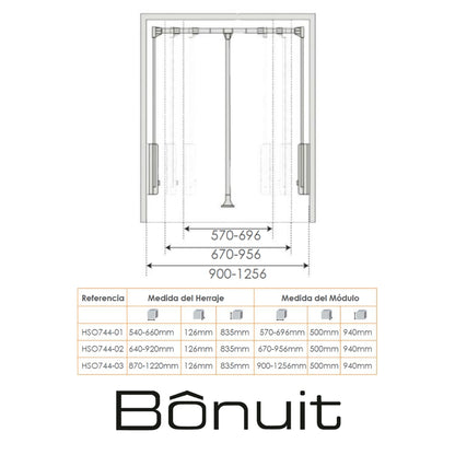 ELEVADOR PARA CLOSET 64-90CM