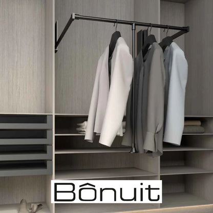 ELEVADOR PARA CLOSET 54-66CM NEGRO MATE