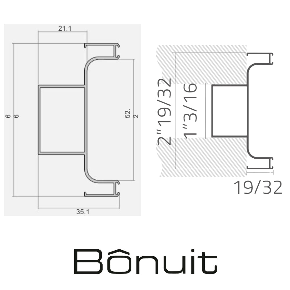 PERFIL GOLA VERTICAL CENTRAL X 3M