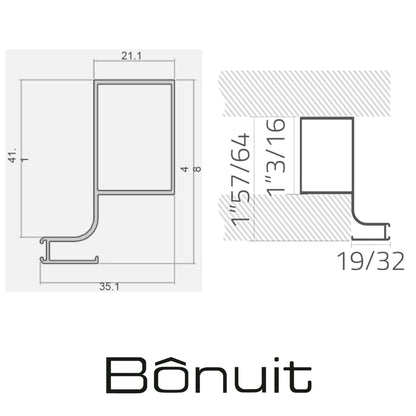 PERFIL GOLA VERTICAL LATERAL NEGRA X 3M