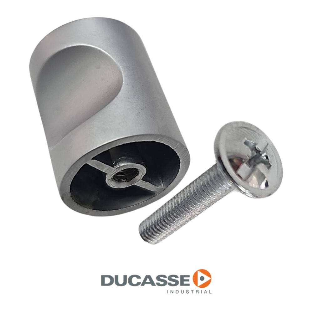 TIRADOR ROBLE 20 MM ALUMINIO ACABADO GRIS DUCASSE