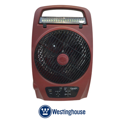 ABANICO RECARGABLE 8" 24W CON LUZ COLOR ROJO