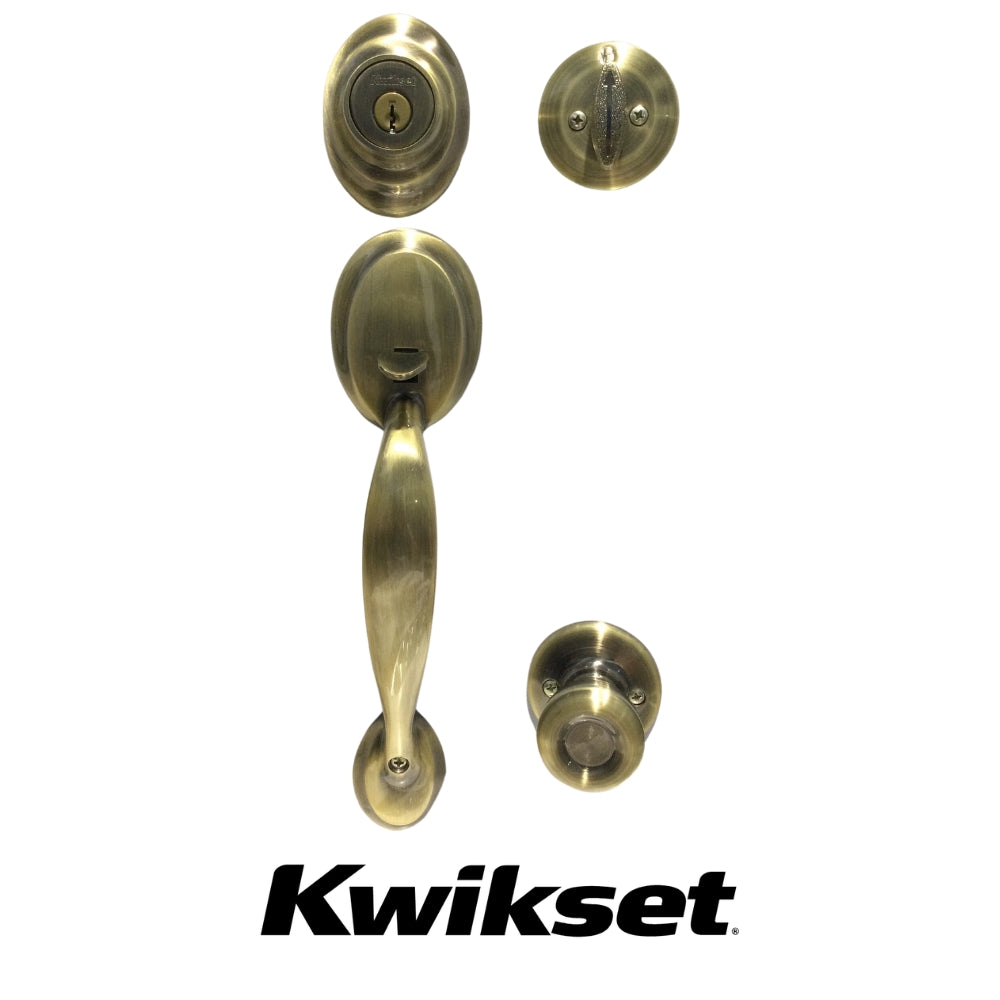 CERRADURA DE ENTRADA MODELO FARMINGTON CERROJO LLAVE-MARIPOSA ACABADO BRONCE ANTIGUO 96870-025 KWIKSET