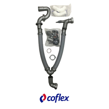 TRAMPA PARA FREGADOR DOBLE FLEXIBLE DE 10 PULGADAS X 1 1/2 PULGADAS ADAPTADOR DE 1 1/4 PULGADAS