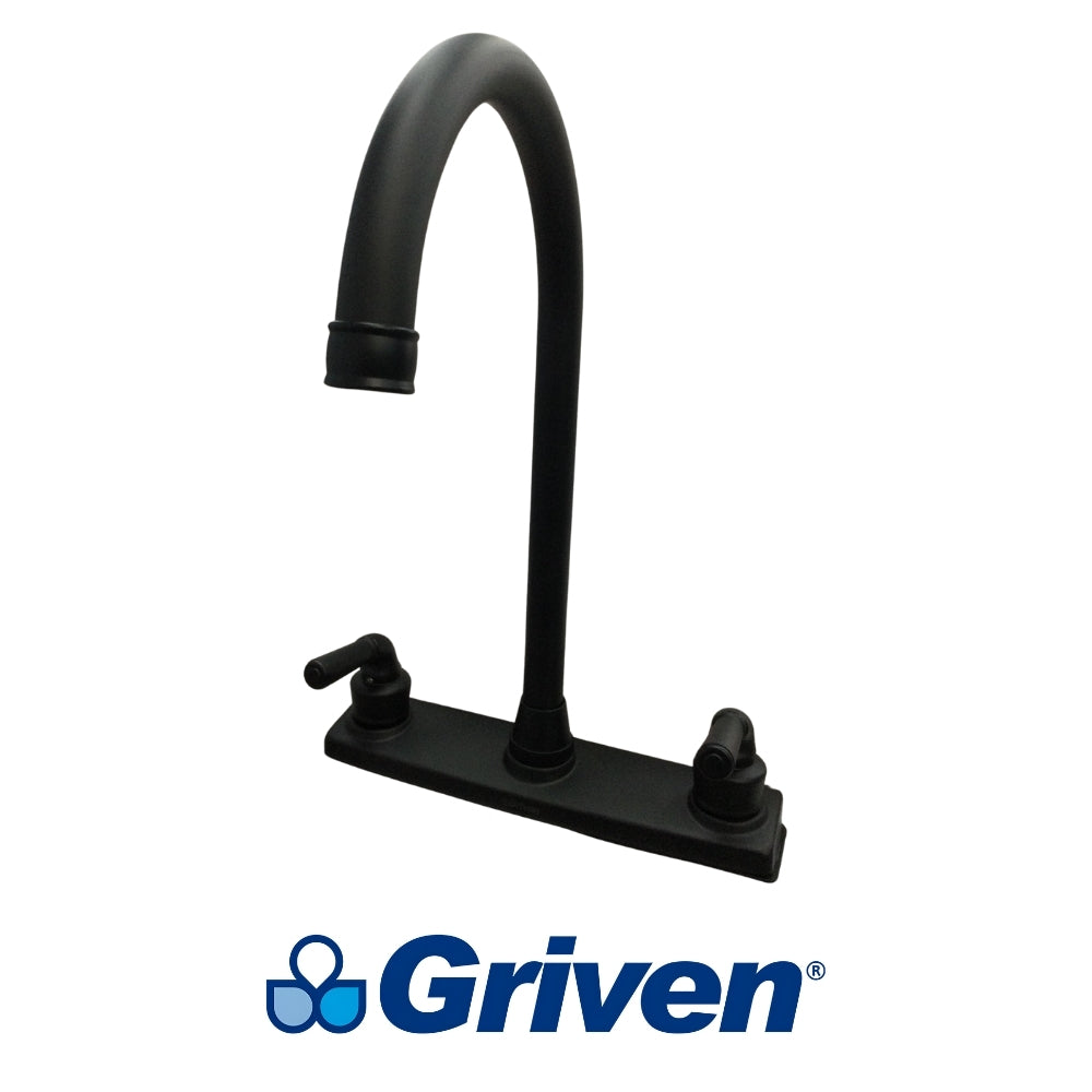 LLAVE DOBLE DE FREGADOR TIPO CUELLO ALTO 8 PULGADAS NEGRO GRIVEN A367-BF802