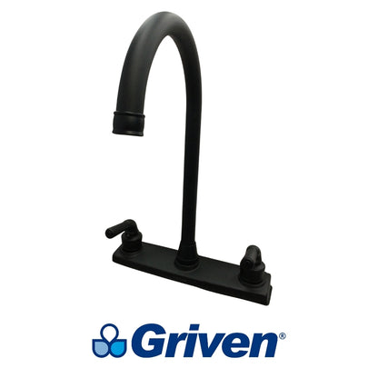 LLAVE DOBLE DE FREGADOR TIPO CUELLO ALTO 8 PULGADAS NEGRO GRIVEN A367-BF802