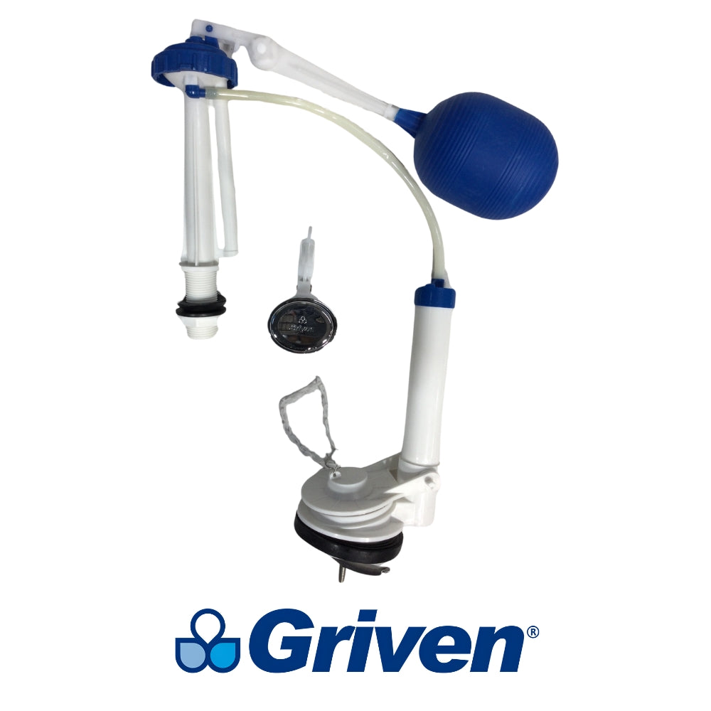 JUEGO DE ACCESORIOS PARA TANQUE DE INODORO CON BOTON LATERAL GRIVEN A367-MP005