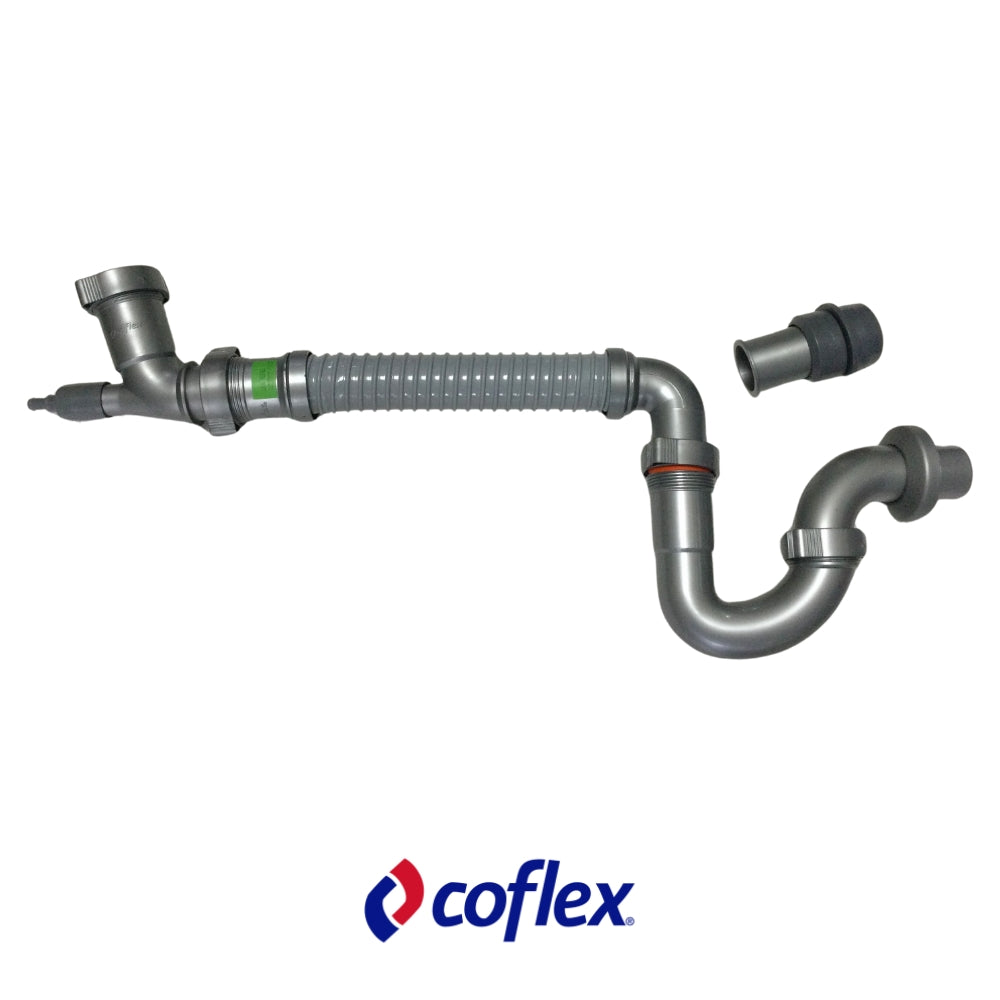 TRAMPA PARA FREGADOR/LAVAMANO SENCILLA FLEXIBLE 10 PULGADAS X 1 1/2 PULGADAS ADAPTER 1 1/4 PULGADAS