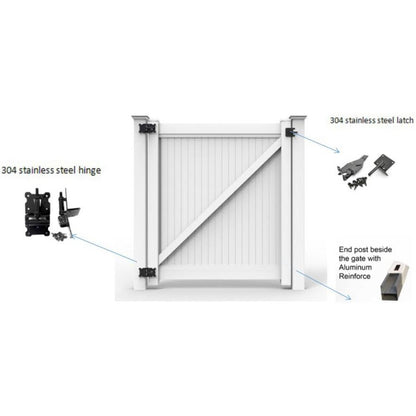 CERCA DE UPVC PUERTA 4 PIES ST001