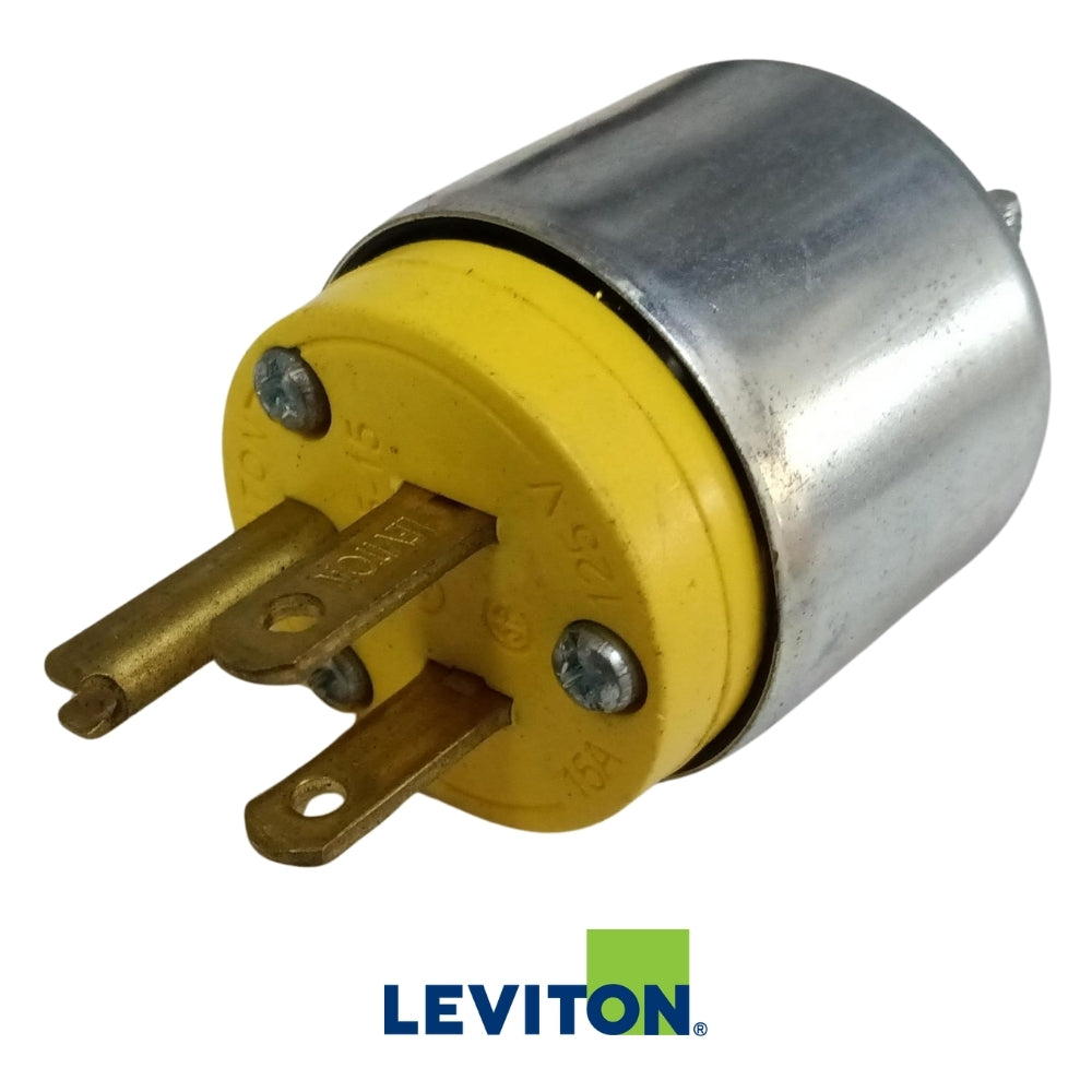 CONECTOR ELECTRICO MACHO BLINDADO 15A/125V 3 HILOS NEMA 5-15P (3201308)