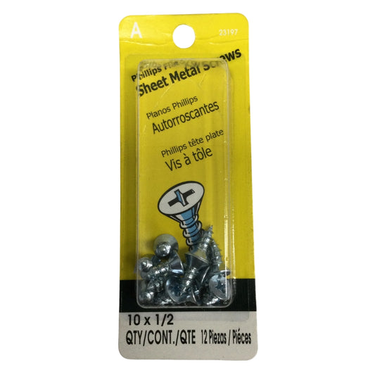 TORNILLO PARA LAMINA ZINCADO CAB PLANA PHILLIPS #10 x 1/2 PULGADAS