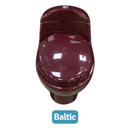 INODORO UNA PIEZA ELONGADO COLOR ROJO VINO BALTIC SR-1002