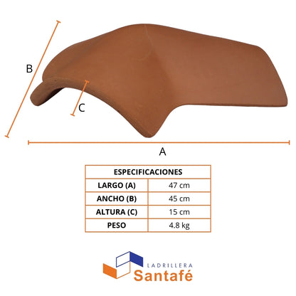 ANGULAR TRES AGUAS NATURAL TERRACOTA SANTAFE 00000027