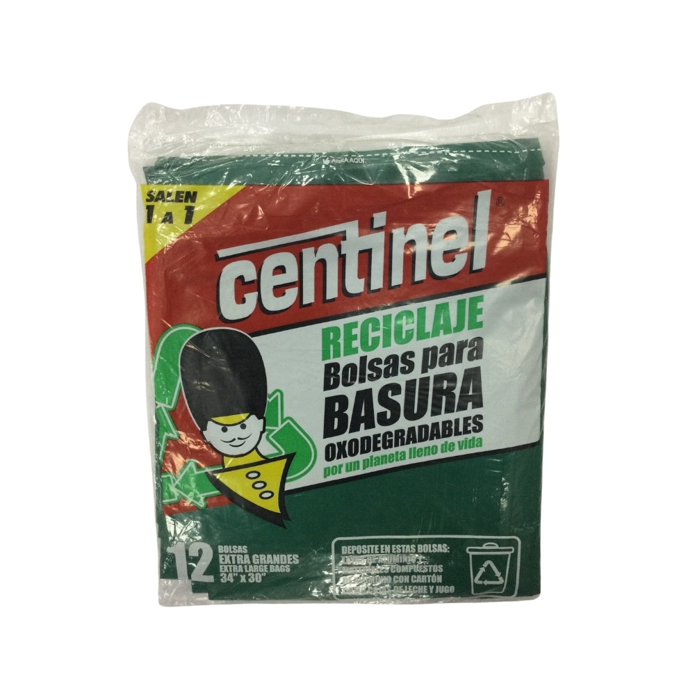BOLSA PARA BASURA CENTINEL VERDE OXO 12U XL