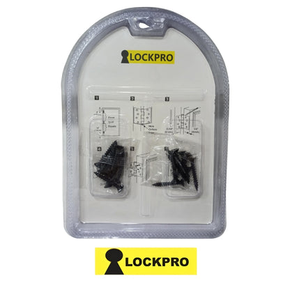 BISAGRA ACERO INOXIDABLE OMEGA NEGRA 4 PULG X 3 PULG  X 2.5 MM ESPESOR PAR LOCKPRO