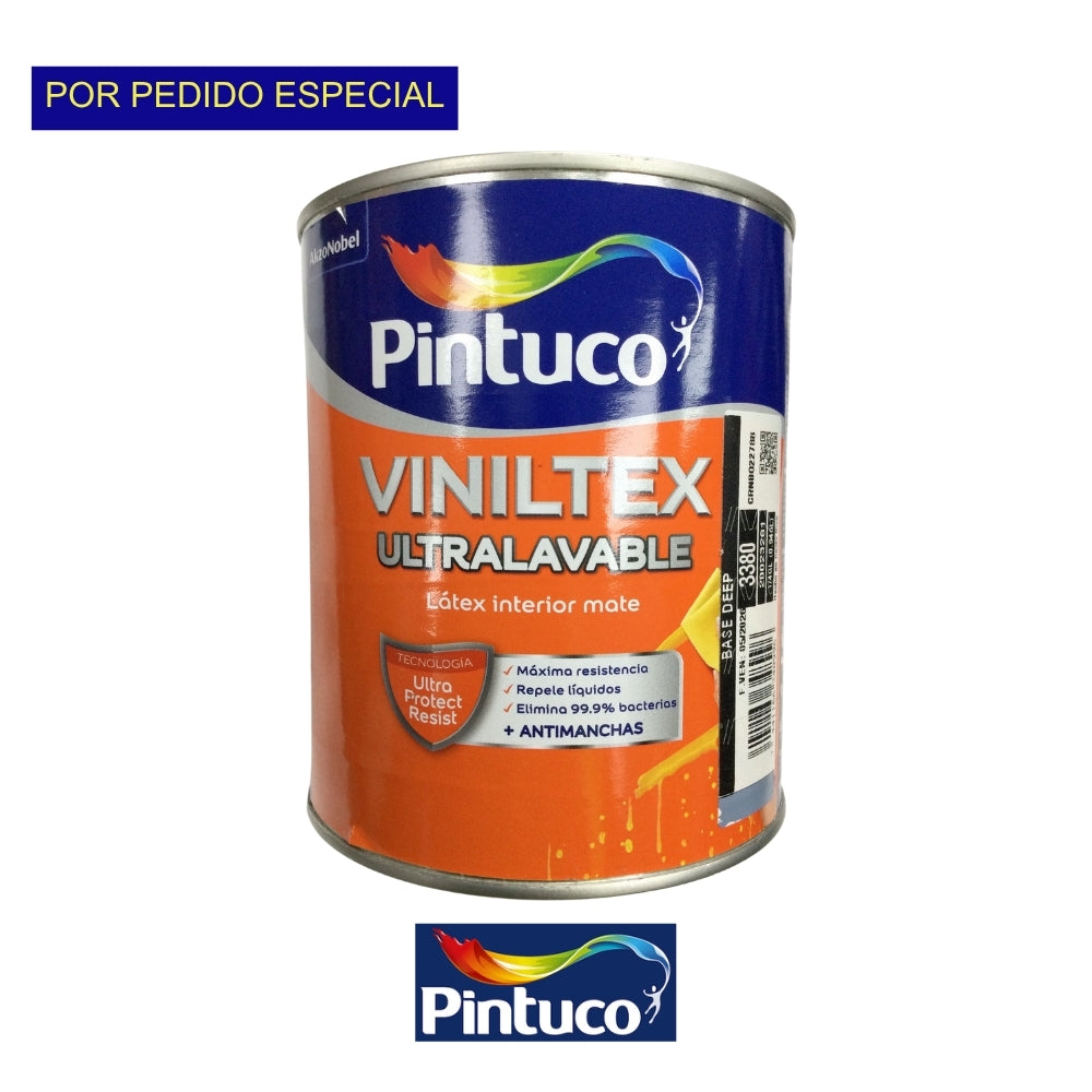 PINTURA VINILTEX ULTRALAVABLE MATE BASE DEEP 1/4GL (0.946L) PINTUCO
