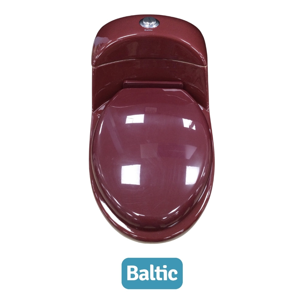 INODORO UNA PIEZA ELONGADO COLOR ROJO VINO BALTIC SR-1002
