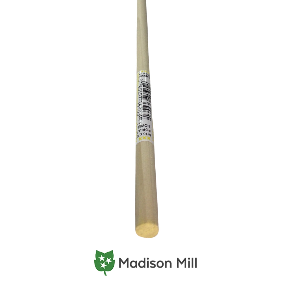 TARUGO DE MADERA REDONDO 5/16 PULGADAS X 48 PULGADAS POPLAR 436573