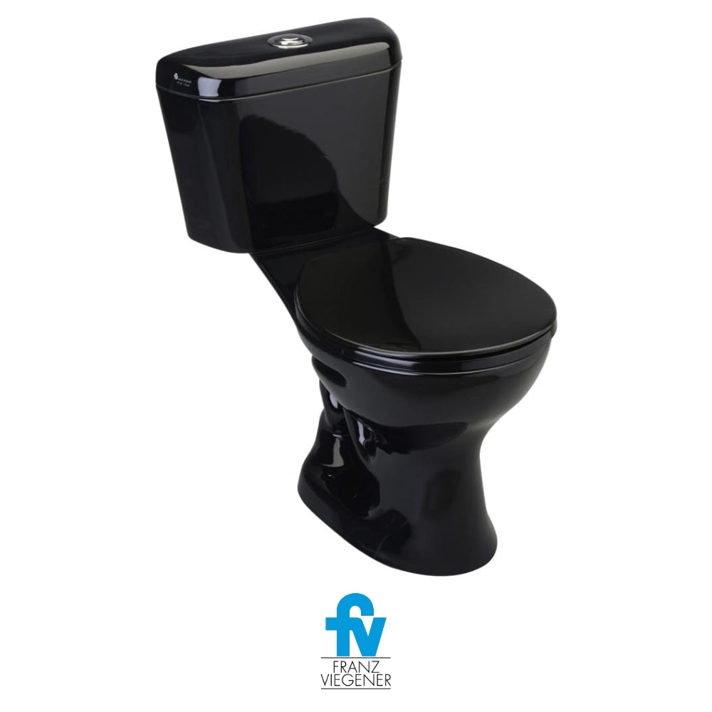 INODORO FV DOS PIEZAS MILÁN ESTÁNDAR SIMPLE DESCARGA BOTÓN NEGRO E116-S-NE