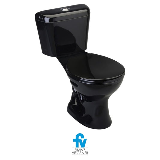 INODORO FV DOS PIEZAS MILÁN ESTÁNDAR SIMPLE DESCARGA BOTÓN NEGRO E116-S-NE