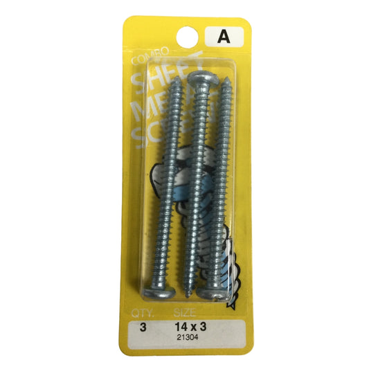 TORNILLO PARA LAMINA COMBO PAN HEAD ZINCADO #14 x 3 PULGADAS