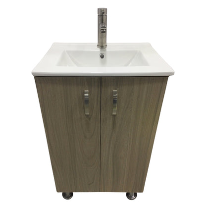 MUEBLE DE BANO CON LAVAMANOS Y GRIFERIA 2 PUERTAS 0.51*0.41*0.86 M COLOR MADERA 6645-9 MOD. YKL-V001 RH