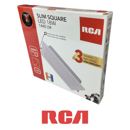 PANEL LED CUADRADO EMPOTRABLE 18W 1440LM CCT 3000K/4000K/6500K 85-277V 232*217*27MM RCA (RLSLN18W)