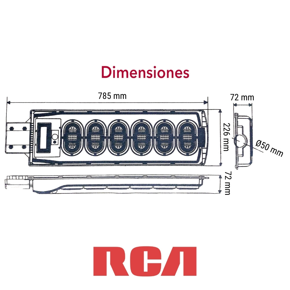 LAMPARA SOLAR DE CALLE IP65 300W 3300LM 6500K (RLSOLST300W)