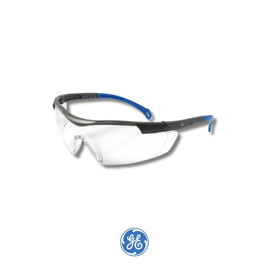 LENTE DE SEGURIDAD  ANTI-RAYADURA/ANTI-EMPAÑO SERIE 01 GE101CAF DE COLOR GRIS/AZUL ANSI Z87.1
