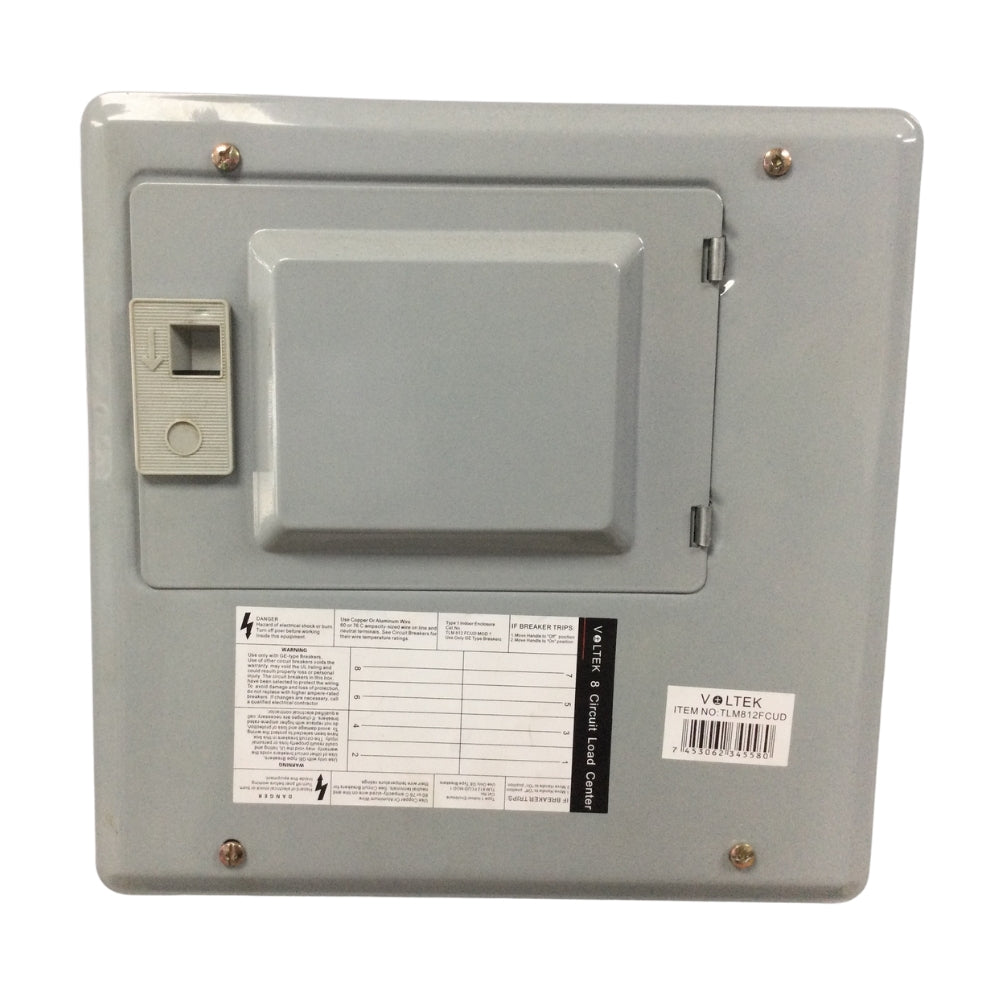 PANEL ELECTRICO MONOFASICO 8 CIRCUITOS MONOFASICO 125AMP 240V C VOL-TLM812FCUD