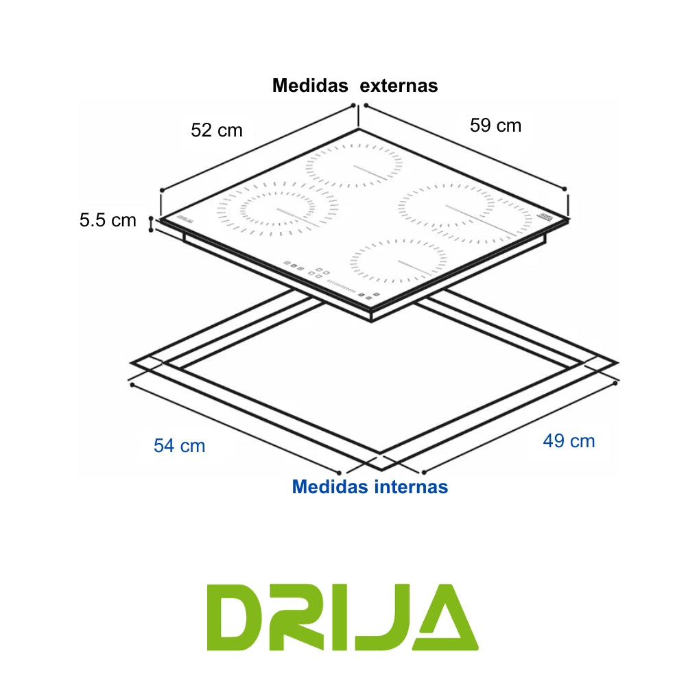 ESTUFA VITROCERAMICA SENSOR DE CONTROL TÁCTIL. 4 QUEMADORES EGO (BERLIN 60 ELECTRICO)
