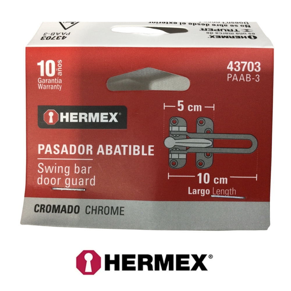 PICAPORTE ABATIBLE CROMADO HERMEX