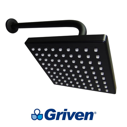 REGADERA TIPO LLUVIA 6 PULGADAS NEGRA GRIVEN GV-SHB-A6