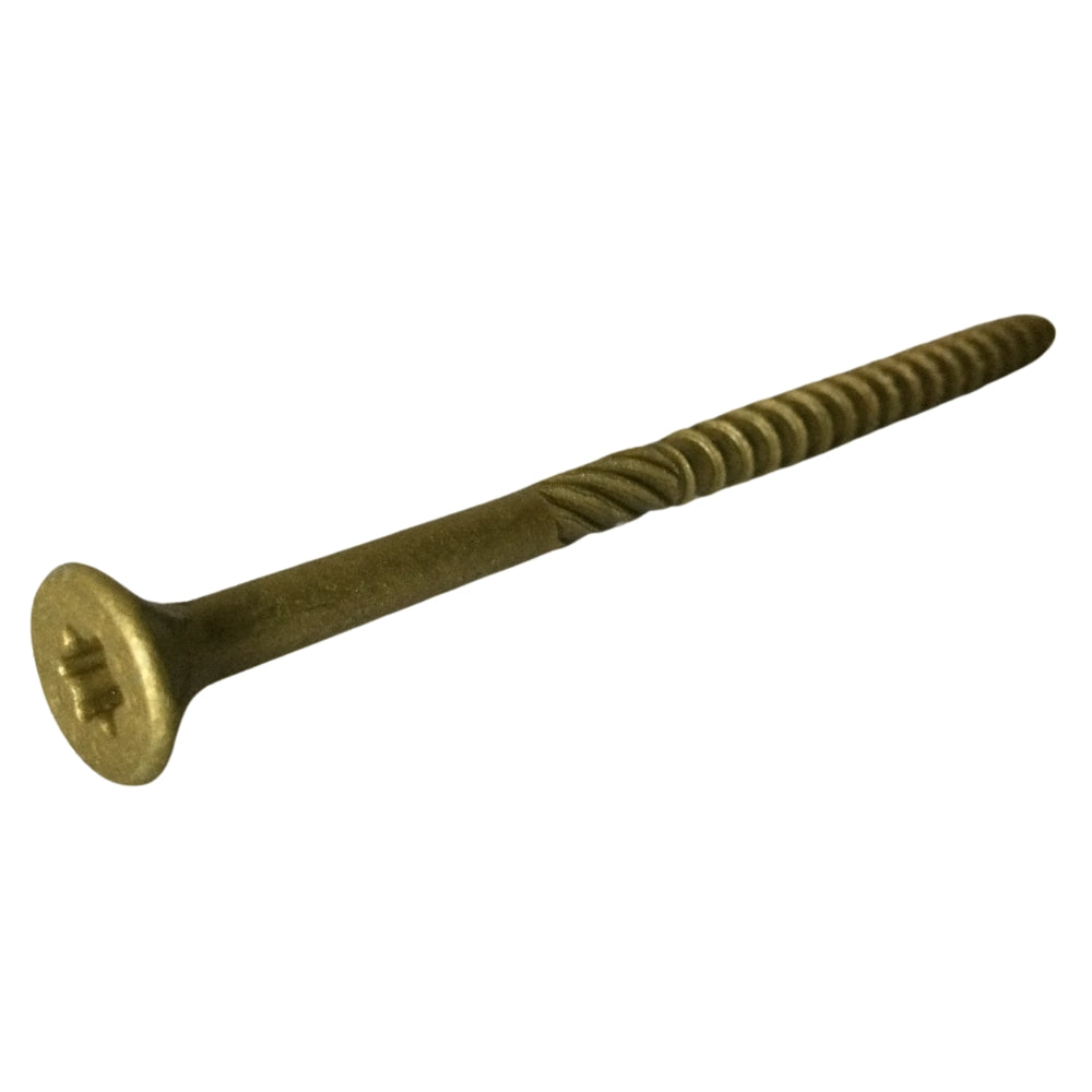 TORNILLO DE MADERA PARA CUBIERTA COLOR LATON XL 1500 #10 x 3-1/2 PULGADAS