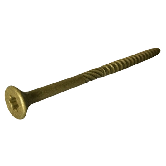 TORNILLO DE MADERA PARA CUBIERTA COLOR LATON XL 1500 #10 x 3-1/2 PULGADAS