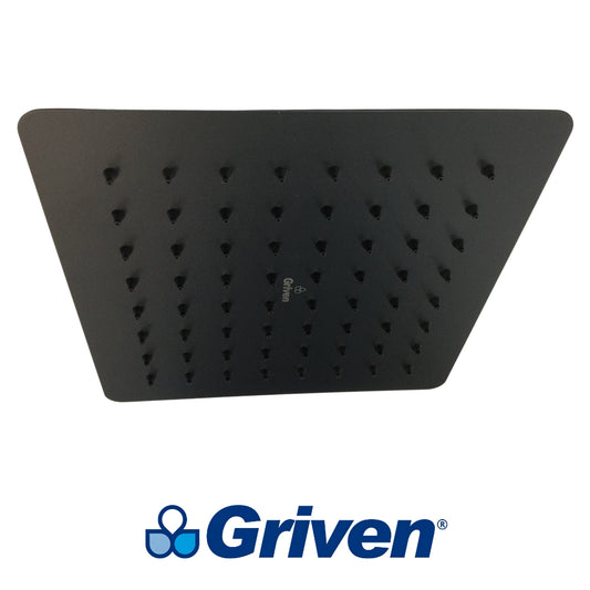 REGADERA PARA DUCHA CABEZA CUADRADA 8 PULGADAS NEGRA GRIVEN GV-SHB8-S